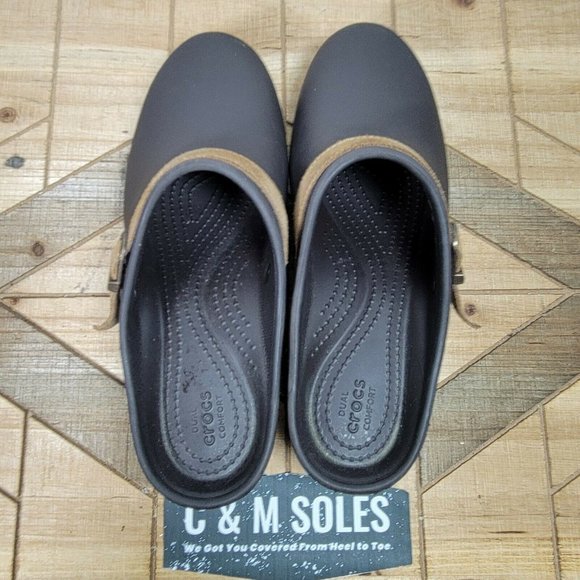 Crocs 203631 Sarah Espresso Croslite Slip On Mule - Picture 8 of 9